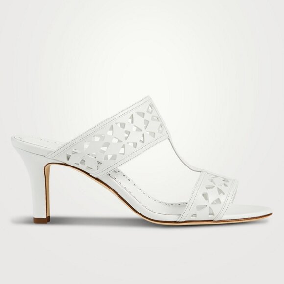 NIB Auc MANOLO BLAHNIK Sophocles Perforated Dual-Band Slide Sandals - Yoth9933 - Picture 6 of 13